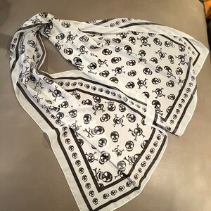 McQ by Alexander McQueen Black and White Skull Scarf